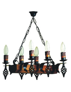 Tronco de candeeiro medieval em ferro forjado com braços