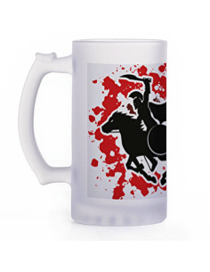 Caneca de cerveja guerreiros gregos, vidro translúcido