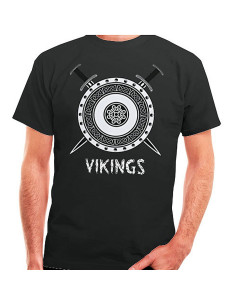 T-shirt Vikings preta, manga curta