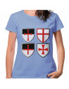 T-shirt Blue Knights Templar Crosses, manga curta