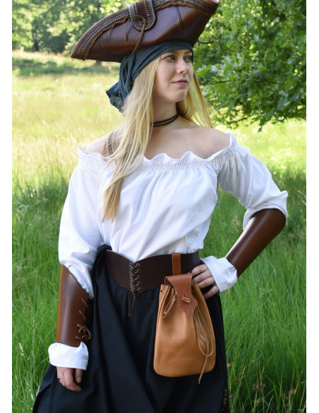 Blusa medieval branca de manga...