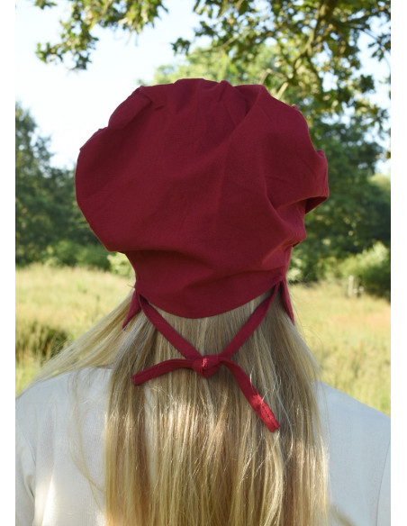 Touca de Mulher Medieval com pregas,...