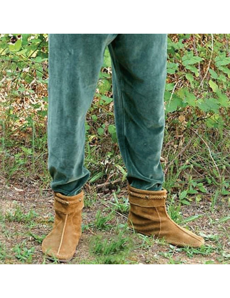 Calças medievais de veludo elástico