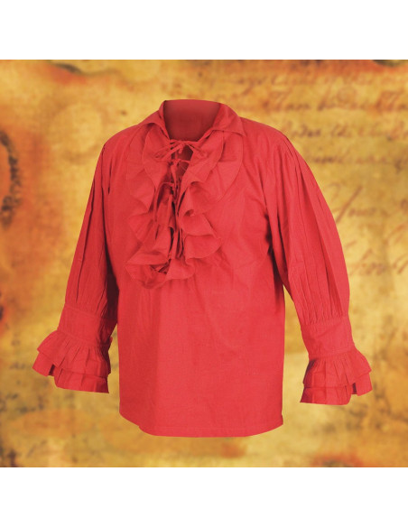 Camisa pirata larga com atacadores