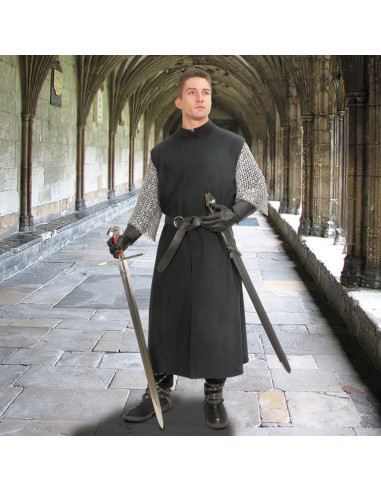 Túnica medieval comprida em algodão