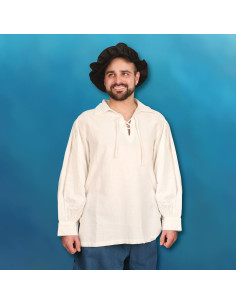 Camisa renascentista costurada à mão