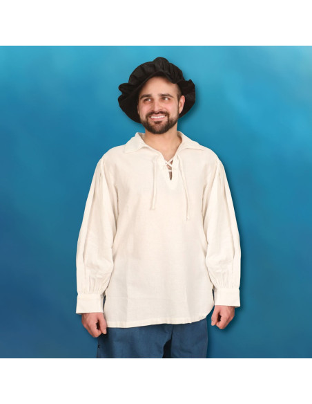 Camisa renascentista costurada à mão