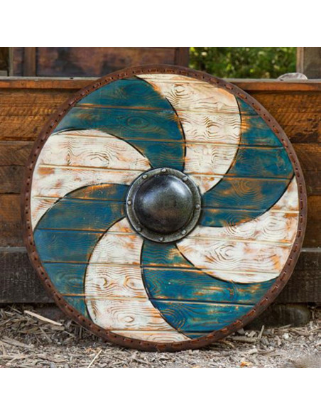 Escudo Celta Thegn Azul-Branco em...