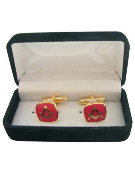 Abotoaduras maçônicas com esquadro e...