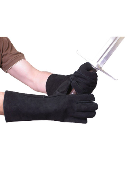 Luvas renascentistas de couro rachado