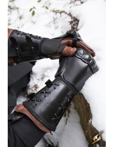 Manopla de couro, braço direito (1 unid.)