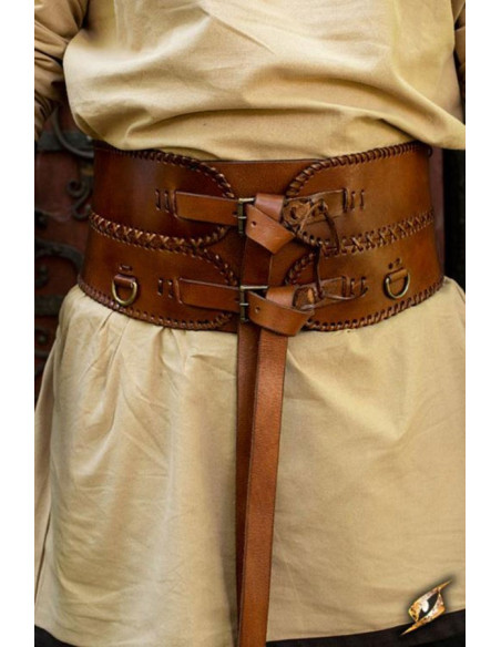 Cinto medieval largo, fecho duplo