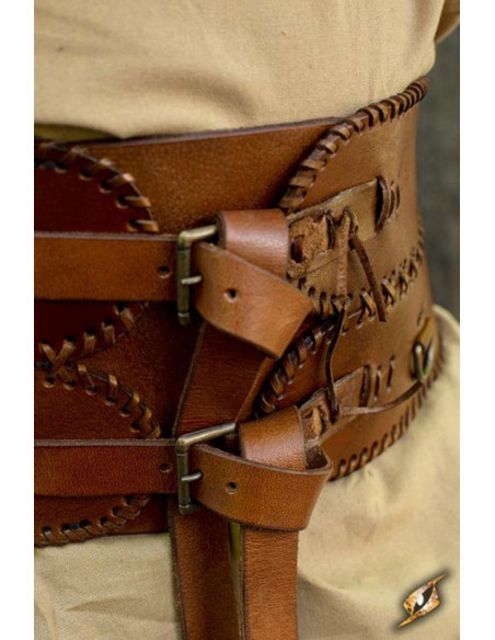 Cinto medieval largo, fecho duplo