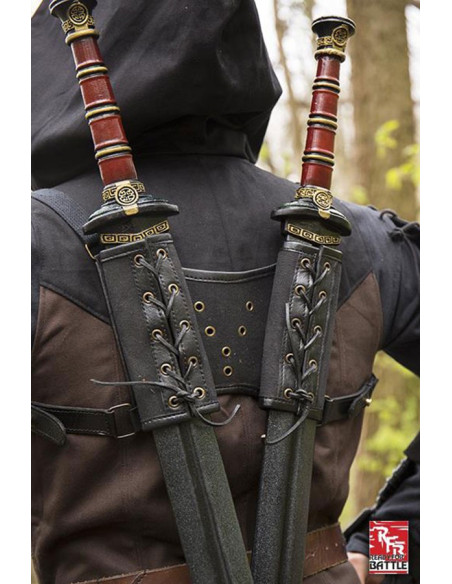 Tahalí duplo para as costas, marrom