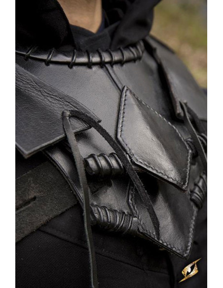 Gorget de elfo de couro preto