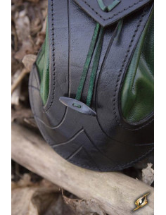 Bolsa de couro Elven verde preta 2