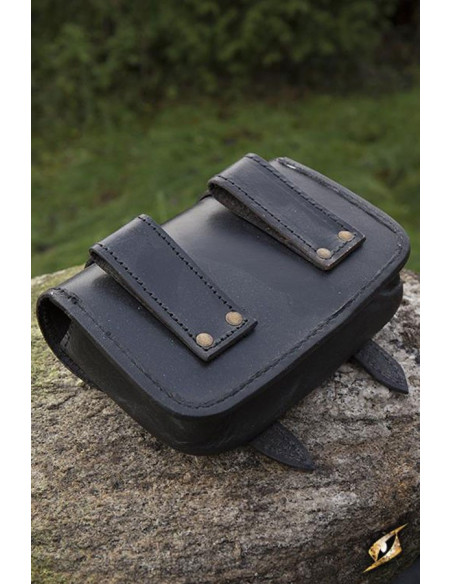 bolsa de couro guerreiro medieval