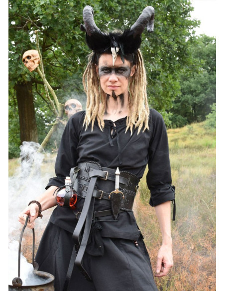 Blusa medieval mulher Birga, preta