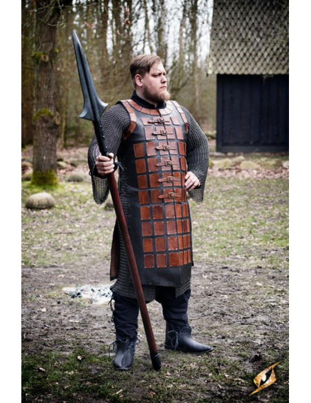 Brigantino longo medieval de couro