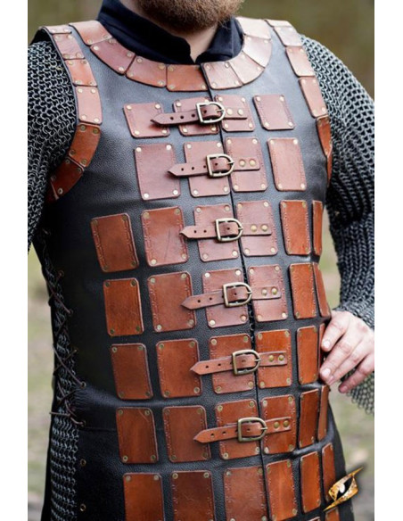 Brigantino longo medieval de couro