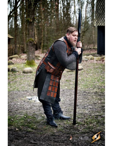 Brigantino longo medieval de couro