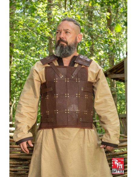 Armadura de guerreiro medieval, couro