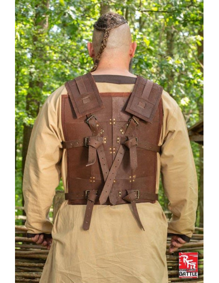 Armadura de guerreiro medieval, couro