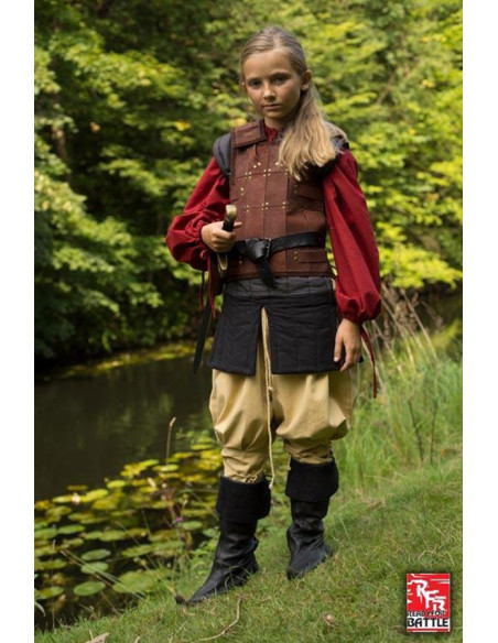 Armadura de guerreiro medieval, couro