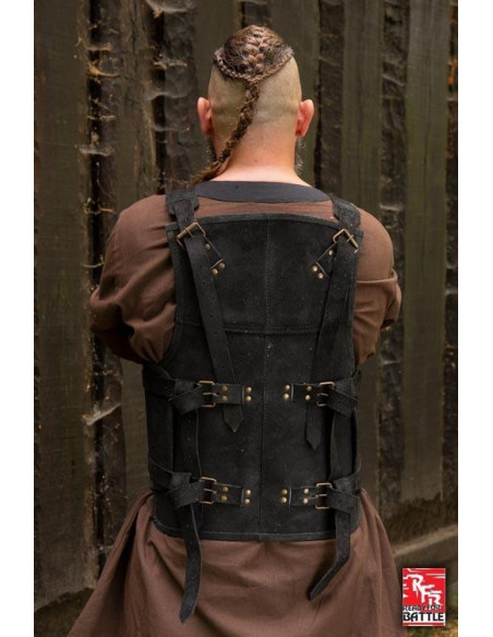 Armadura viking em couro preto