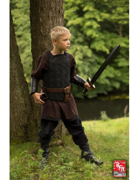 Armadura viking em couro preto