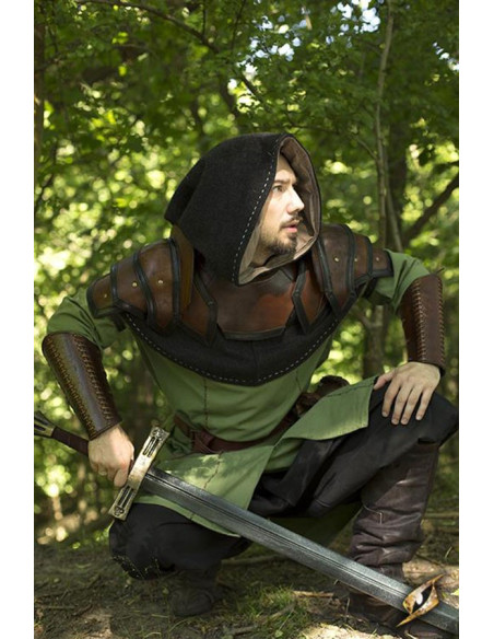 Gorget medieval de couro bicolor