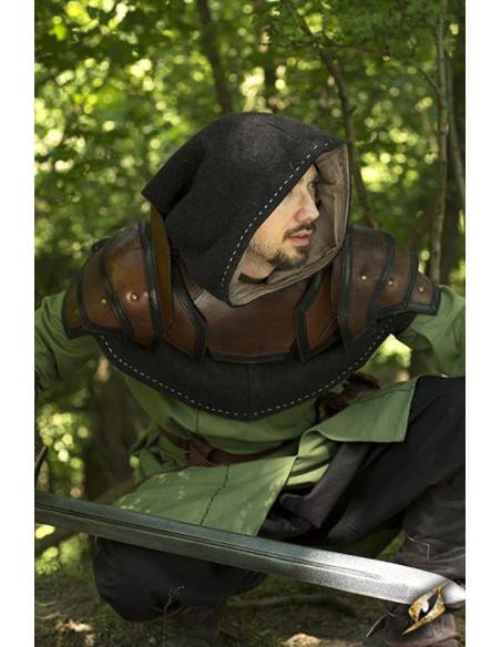 Gorget medieval de couro bicolor