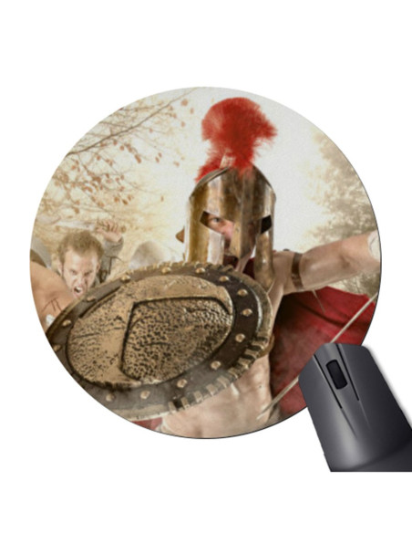 Mouse pad redondo luta contra espartanos