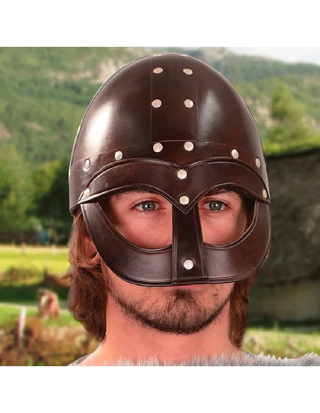 Capacete Viking Vendel, couro