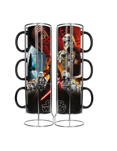Conjunto de 3 copos empilháveis de cerâmica Star Wars. Ep7