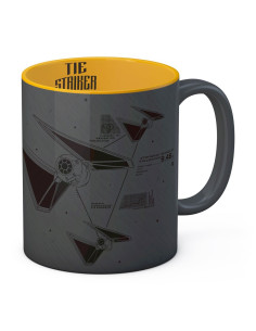 Caneca de cerâmica Striker cinza-amarelo de Star Wars