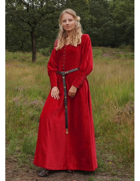Vestido Medieval Isabel, Veludo Vermelho
