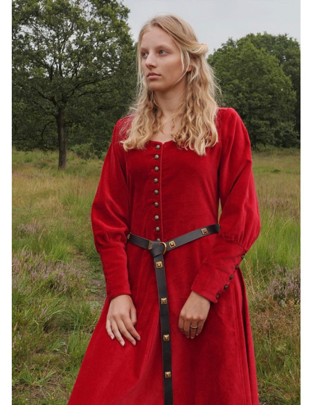 Vestido Medieval Isabel, Veludo Vermelho