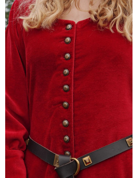 Vestido Medieval Isabel, Veludo Vermelho