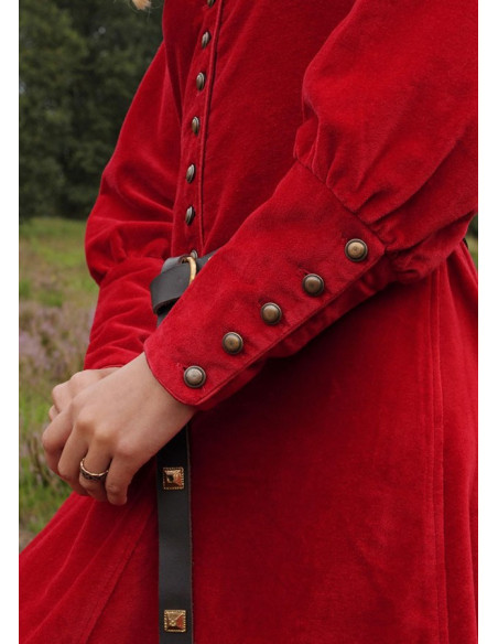 Vestido Medieval Isabel, Veludo Vermelho