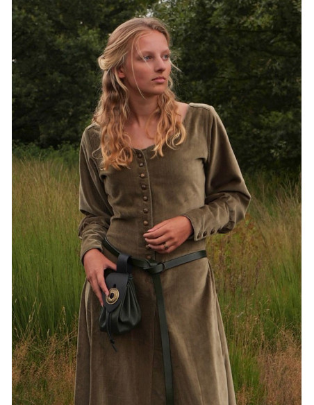 Vestido medieval Isabel, Veludo Verde