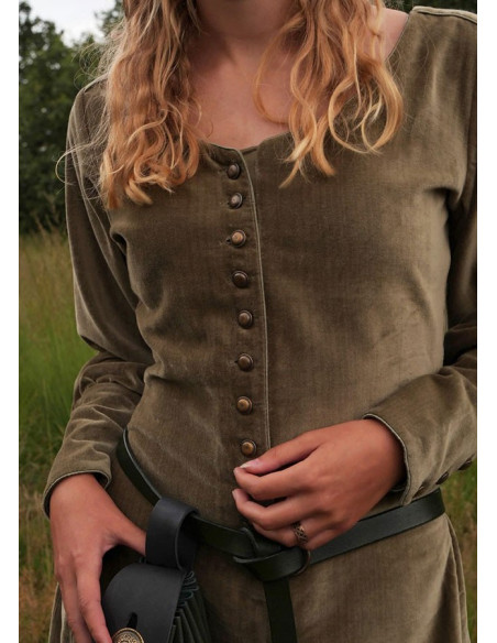 Vestido medieval Isabel, Veludo Verde