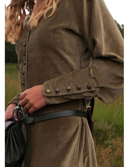 Vestido medieval Isabel, Veludo Verde