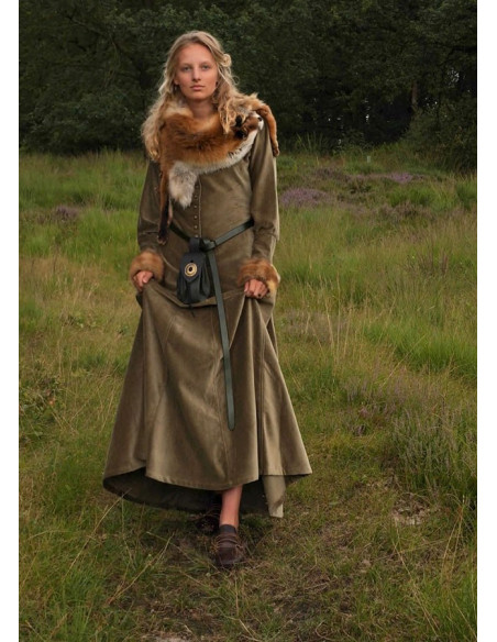 Vestido medieval Isabel, Veludo Verde