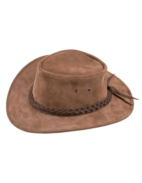 Chapéu marrom de cowboy no velho oeste
