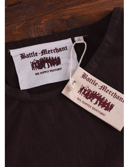 Vestido medieval Andra, castanho escuro