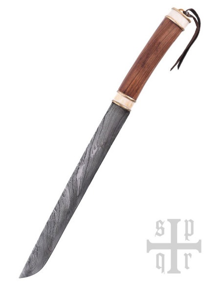 Faca viking Seax Damasco cabo em...