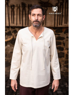 Camisa medieval Ulrich laços, creme 2