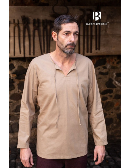 Camisa medieval gravatas Ulrich, cânhamo