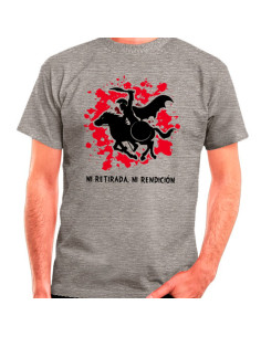 T-shirt Cinza Espartano a Cavalo: nem retirada, ou prestação